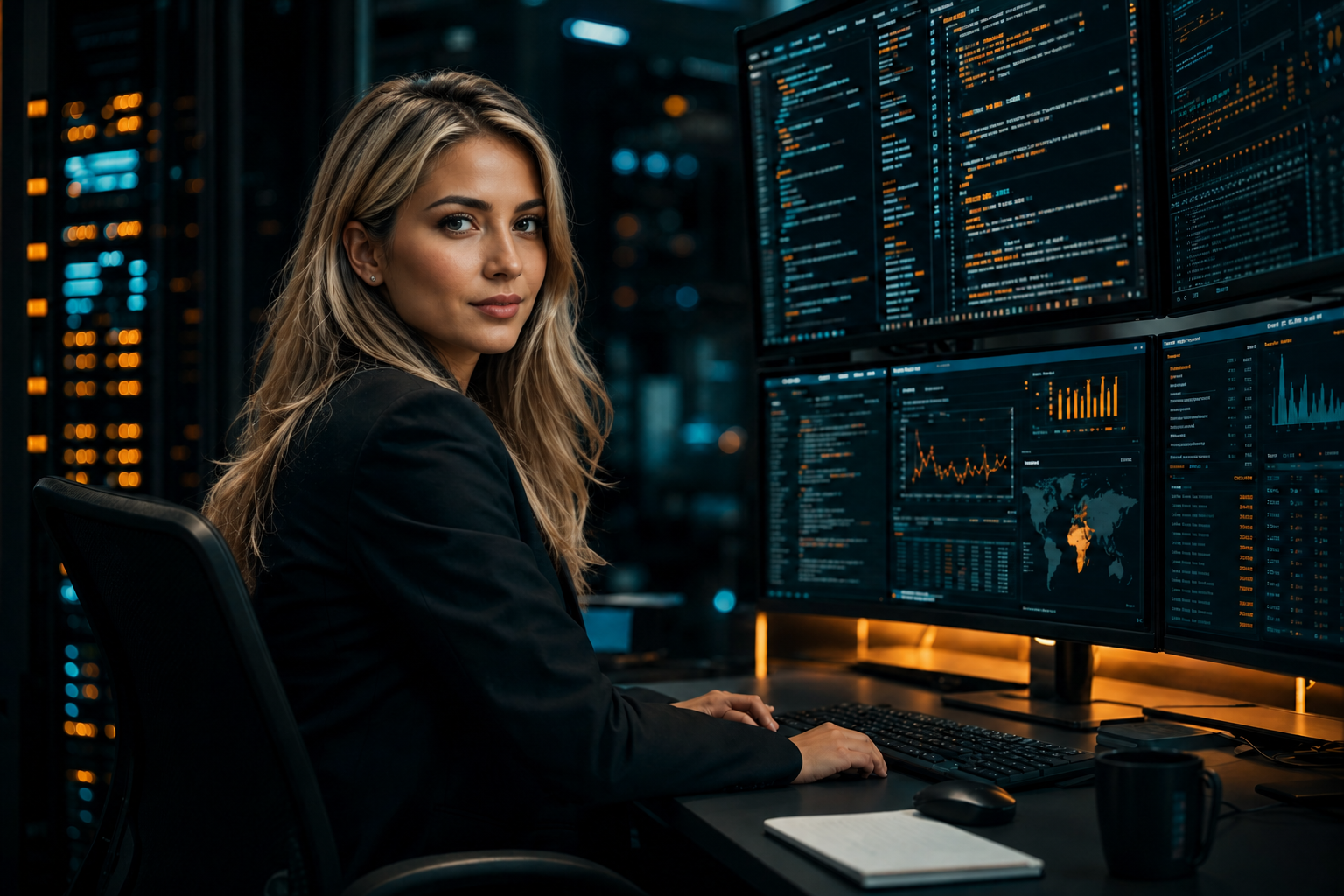 Quantitative analyst monitoring data streams